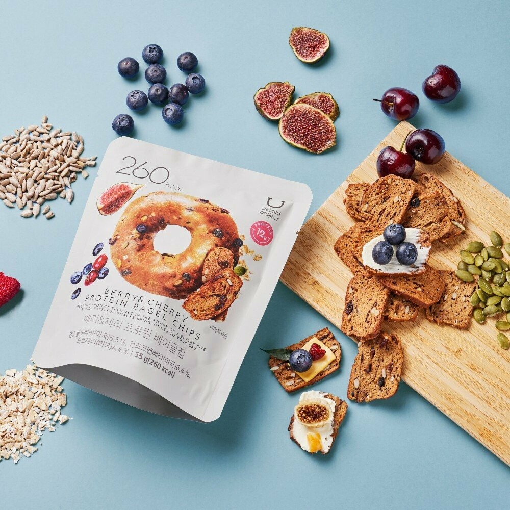 Delight project Berry &amp; Cherry Protein Bagel Chips